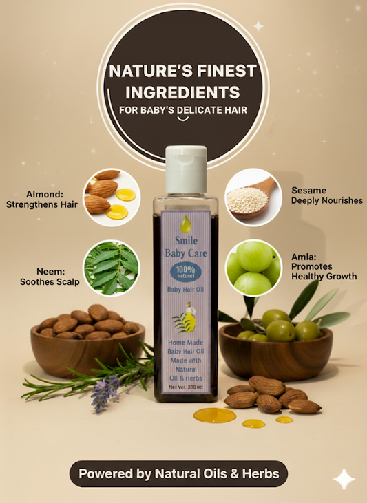 Smile Care Natural Baby Hair Oil – With Safe & Mild Ingredients